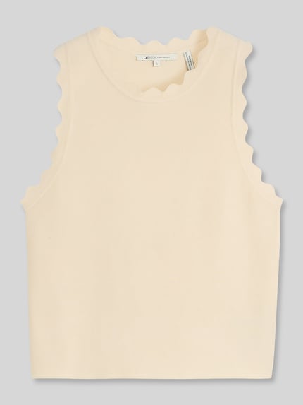 Tom Tailor Denim Slim Fit Top aus Viskose-Mix Ecru 2