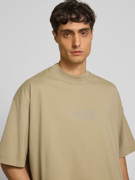 VETEMENTS Oversized t-shirt met opstaande kraag Taupe - 3