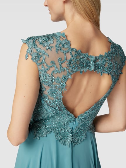 LUXUAR FASHION Abendkleid mit Zierbesatz und Cut Out Gruen 3