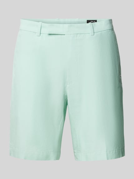 Produktfoto, Bermuda-Shorts mit Eingrifftaschen von Polo Ralph Lauren aus mintgrünem Baumwoll-Mix, gerade Passform, glatte Textur
