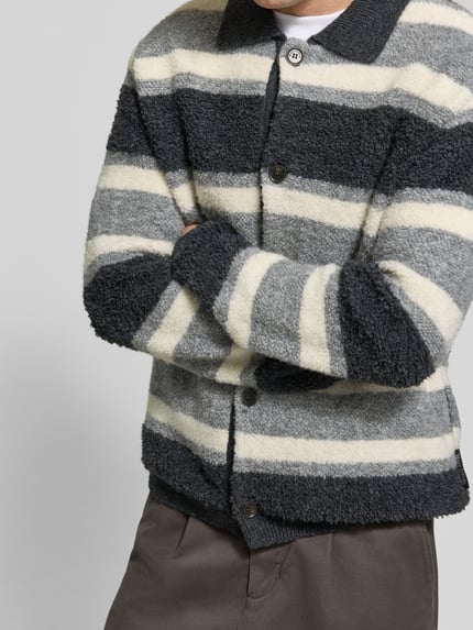 Marc O'Polo Strickjacke aus Schurwolle mit Umlegekragen Mittelgrau 3