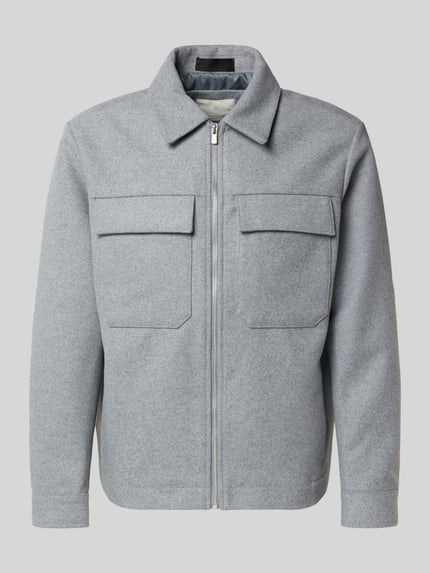 JACK & JONES Premium Overhemdjack met borstzakken, model 'RUSSEL' Lichtgrijs gemêleerd - 2