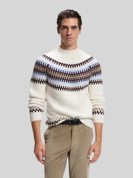 BOSS Pullover aus Wolle mit Mock Neck Offwhite 4