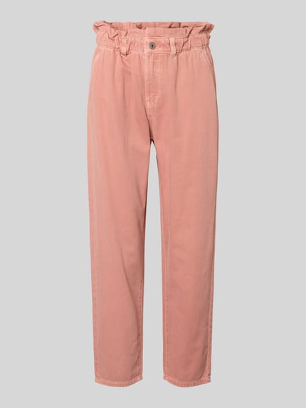 Produktfoto, Regular Fit Jeans mit elastischem Bund von Jake*s Casual aus reine Baumwolle in Rosa mit Eingrifftaschen, Gesäßtaschen, Knopf- und Reißverschluss, strukturierte Oberfläche