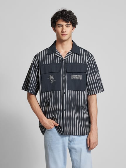 Multiply Apparel Oversized Freizeithemd mit Brusttaschen Black 4