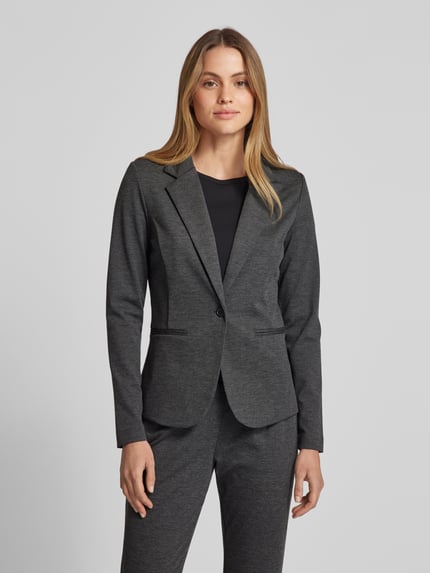 ICHI Slim fit blazer met paspelzakken, model 'KATE' Donkergrijs - 4