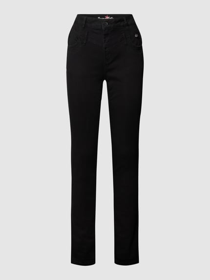 Buena Vista Skinny fit jeans met labeldetail, model 'Florida' Zwart - 2