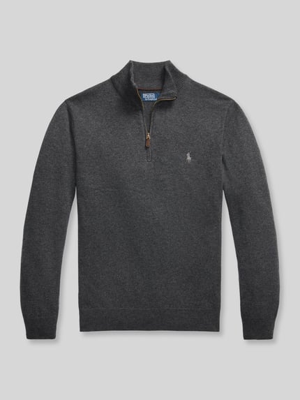 Polo Ralph Lauren Regular Fit Troyer aus reiner Wolle Anthrazit 2