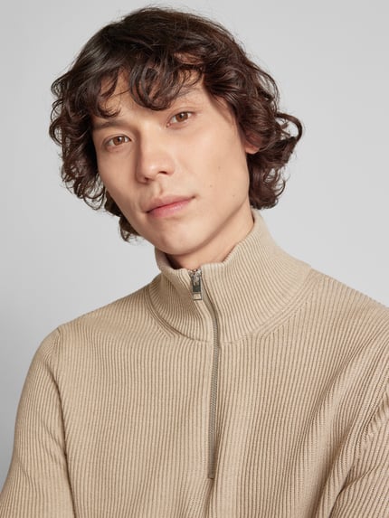 JACK & JONES Gebreide pullover met schipperskraag, model 'PERFECT' Beige - 3