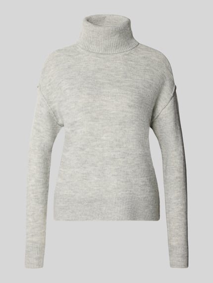 Christian Berg Woman Regular Fit Turtleneck mit Rollkragenstruktur Modell 'K-Fey 2' Mittelgrau Melange 1