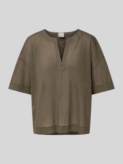 MM by Max Mara Relaxed fit blouse met tuniekkraag, model 'FIDATO' Olijfgroen - 2
