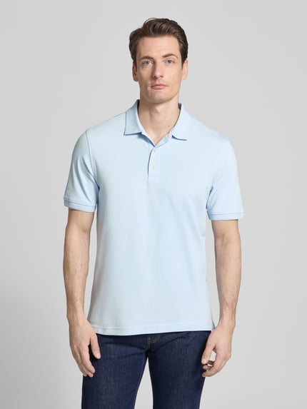 Brax Slim Fit Poloshirt aus Baumwoll-Mix Modell 'Pete' Hellblau 4
