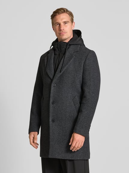 Antony Morato Regular Fit Mantel im Double-Layer-Look mit Woll-Anteil Anthrazit Melange 4