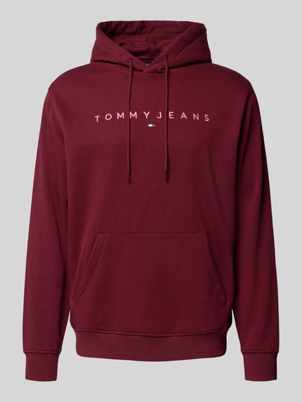 Tommy Jeans Regular Fit Hoodie aus Baumwoll-Mix Bordeaux 2