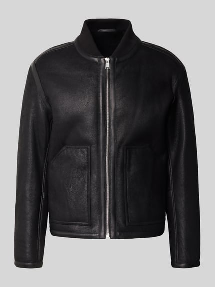 BOSS Regular Fit Lederjacke aus echtem Lammfell Modell 'MAFERO' Black 2