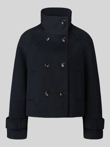 Jake*s Casual Regular Fit Kurzmantel mit Viskose-Woll-Anteil Dunkelblau 2
