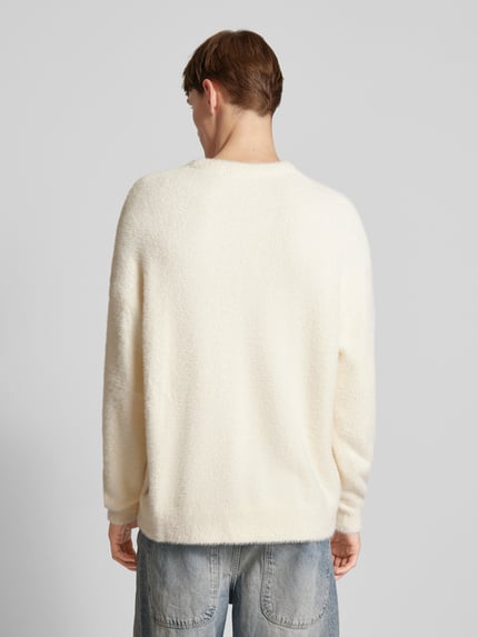 REVIEW Sweter z dzianiny z imitacji futerka Écru 5
