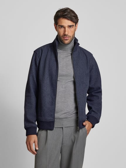 MCNEAL Sweatjack met opstaande kraag Donkerblauw gemêleerd - 4