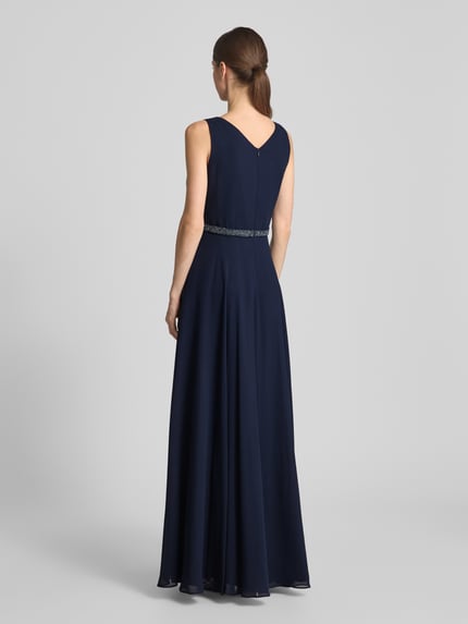 Vera Mont Avondjurk met taillepas Donkerblauw - 5