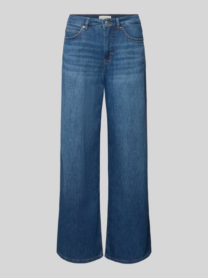Produktfoto, Wide Leg Jeans mit Eingrifftaschen Modell 'Mari willow' van OPUS PANTS, dames jeans van katoenmix met stretch, blauw, wide leg
