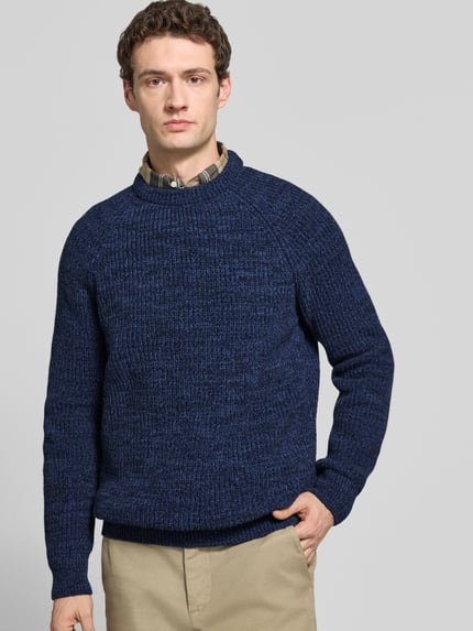 Barbour Strickpullover aus reiner Wolle Modell 'BARBOUR HORSEFORD' Marine 3