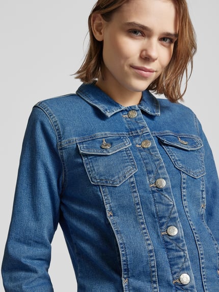 ONLY Jeansjack met paspelzakken op de borst, model 'WONDER LIFE' Jeansblauw - 3