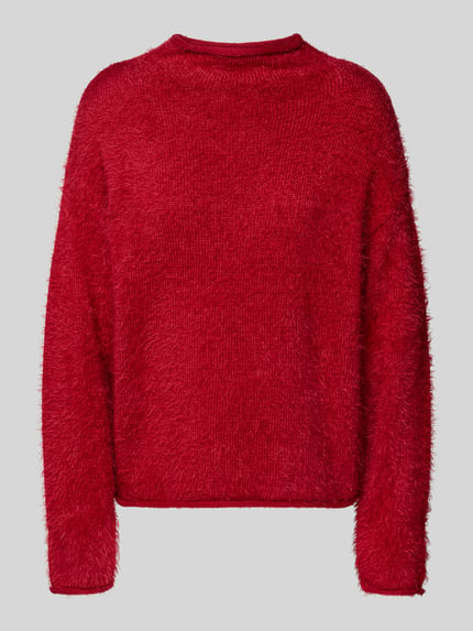 FREE/QUENT Sweter z dzianiny z okrągłym dekoltem model ‘Cat’ Czerwony 2