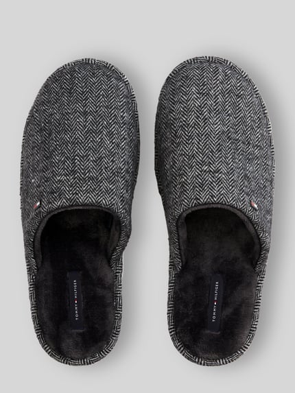 Tommy Hilfiger Hausschuh mit weichem Fleecefutter Mittelgrau 4