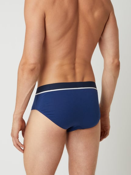 SCHIESSER Slip mit Label-Details Modell 'Rio' im 3er-Pack Blau 4