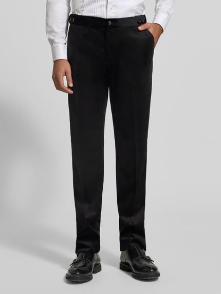 Lindbergh Garnitur o kroju slim fit z aksamitu Czarny 6