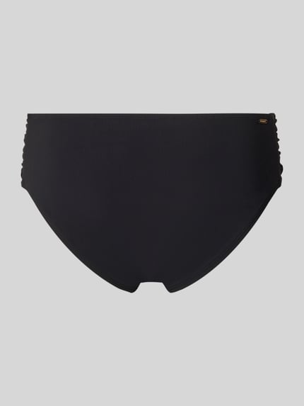 Produktfoto, Slim Fit Bikini-Hose mit plooien van Barts, dames bikinibroekje van elastische materiaalmix, mid-waist, zwart
