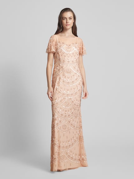 Adrianna Papell Abendkleid mit Pailletten- und Ziersteinbesatz Rose 4