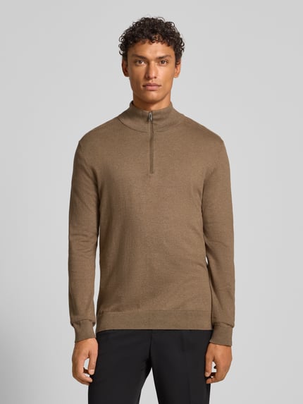 Selected Regular Fit Troyer aus reiner Baumwolle Modell 'BERG' Sand 4