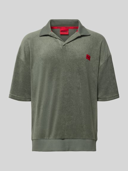 Produktfoto, Regular Fit Poloshirt aus Baumwoll-Mix Modell 'TERRANCE' von HUGO, kolor jednolity, krój regular fit, krótki rękaw, sweat, z naszywką z logo
