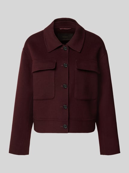 Productfoto, Jacke aus Schurwolle mit Brusttaschen van windsor., kastanjebruin, rechte pasvorm, opgestikte borstzakken, wollen textuur, knoopsluiting, kraag, damesjack, regular fit, schouderbreedte 50 cm, borstbreedte 52 cm, ruglengte 52 cm, mouwlengte 54 cm