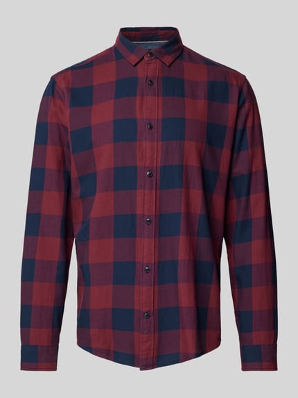JACK & JONES Freizeithemd mit Knopfleiste Modell 'GINGHAM' Dunkelrot 2