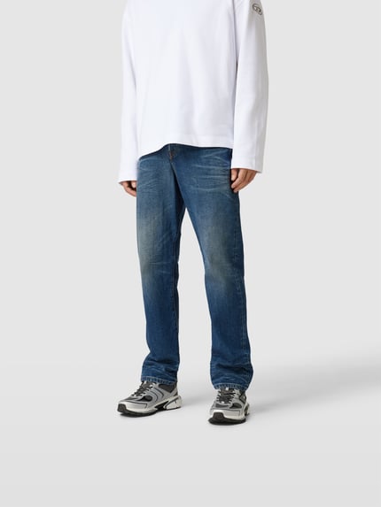 Diesel Jeansy Bootcut z detal z logo Jeansowy niebieski 4
