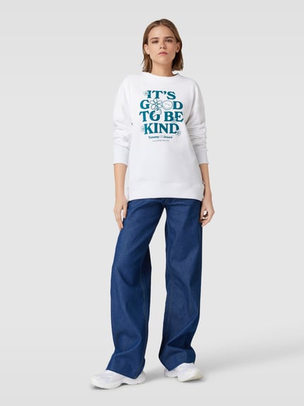 Tommy Jeans Relaxed fit sweatshirt met statementprint Wit - 1