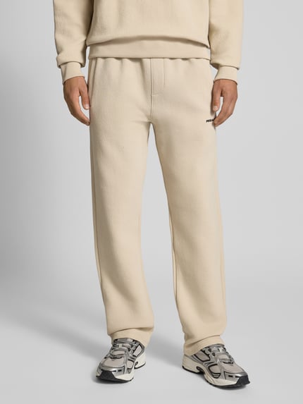 PEGADOR Sweatpants mit Logo-Stitching und elastischem Bund Ecru 4