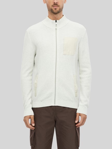 s.Oliver RED LABEL Strickjacke mit kontrastierenden Taschen-Einsätzen Offwhite 3