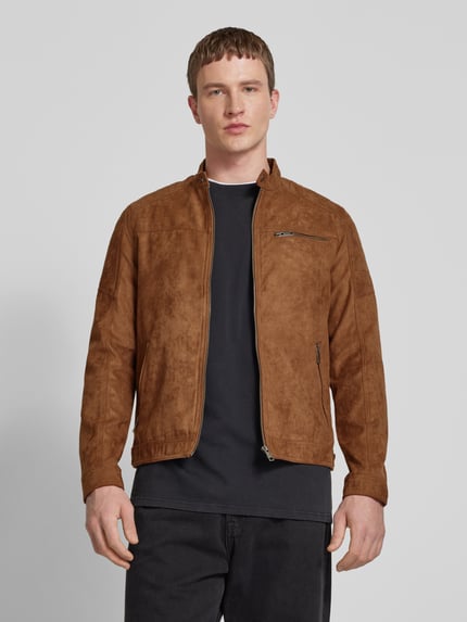 JACK & JONES Jacke in Leder-Optik Modell 'JEROCKY' Cognac 4