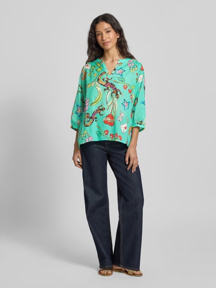 Milano Italy Regular Fit Bluse mit 3/4-Arm Mint 1