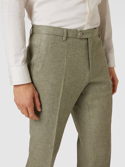 CG – CLUB of GENTS Chinosy o kroju slim fit z fakturowanym wzorem model ‘Paco’ Zielony 3