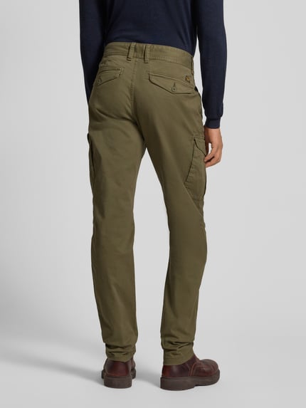 PME Legend Spodnie cargo o kroju slim fit z wyhaftowanym logo Oliwkowy 5