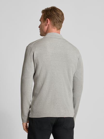 CINQUE Regular Fit Strickjacke mit Reißverschluss Modell 'Cinupio' Hellgrau 5