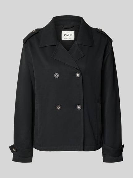 ONLY Regular Fit Trenchcoat-Jacke mit Reverskragen Modell 'HANNAH' Black 2