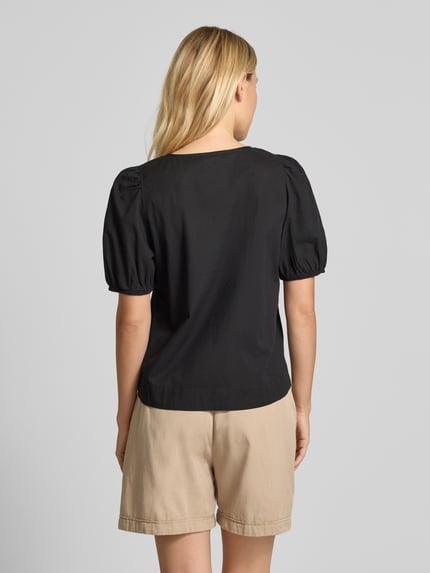 s.Oliver RED LABEL Regular fit katoenen blouse met V-hals BLACK - 5