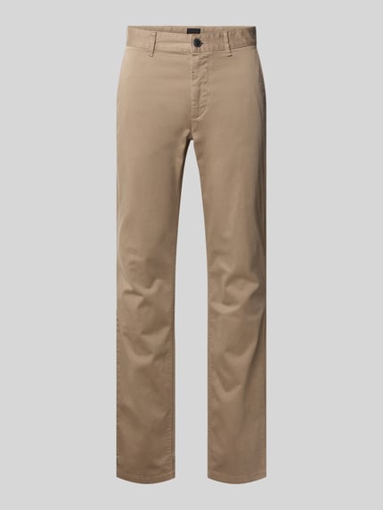 BOSS Orange Chinosy o kroju slim fit z mieszanki bawełny Jasnobrązowy 2