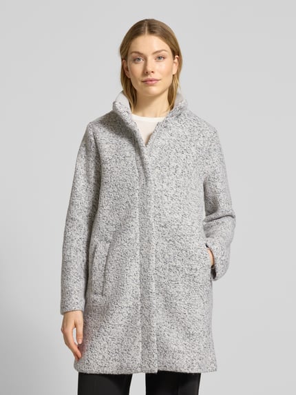 Tom Tailor Denim Płaszcz o kroju regular fit z dodatkiem wełny Jasnoszary 4