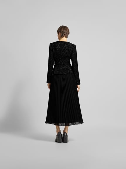 Self-Portrait Midi-jurk met v-hals Zwart - 5